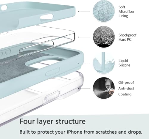 Image of AIBEX Premium Liquid Silicone Back Cover Case Compatible for iPhone 16 Pro | Shockproof, Drop and Camera Protection | Slim Phone Case, Anti-Scratch Soft Microfiber Lining - Smokey Grey