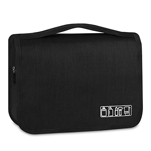 Bolsa de cosméticos, Portátil Bolsa de Maquillaje de Viaje, Bolsas de Aseo Cosméticos Neceser de Plegable Multifuncional para Viaje para Mujeres y niñas, Negro