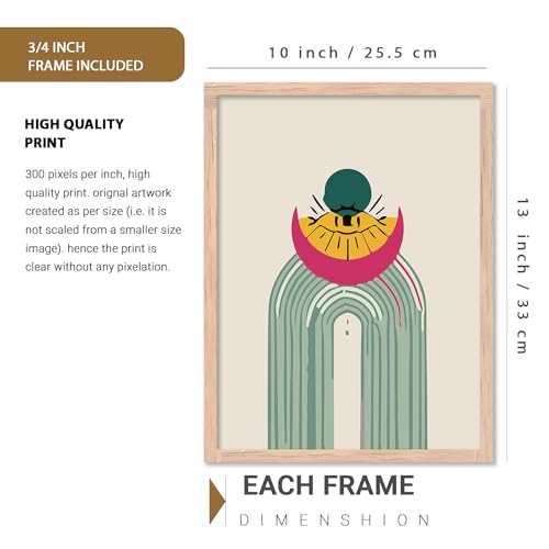 Image of kotart Minimal Boho Painting with Frame for Home Decor - Painting for Wall Decoration - Pack of 6 (10x13, wall painting for living room)