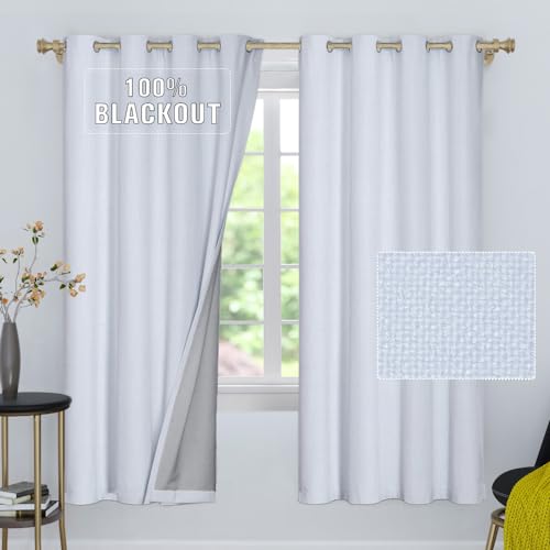 Opiniones y reviews de Cortinas con chorreras de esta semana. 45 GRALI Cortinas Blancas Cortas, 100% Black out Cortinas con Textura de Lino, Tela Impermeable & Ruduccion Ruido, 132 X 160 CM, 2 Paneles