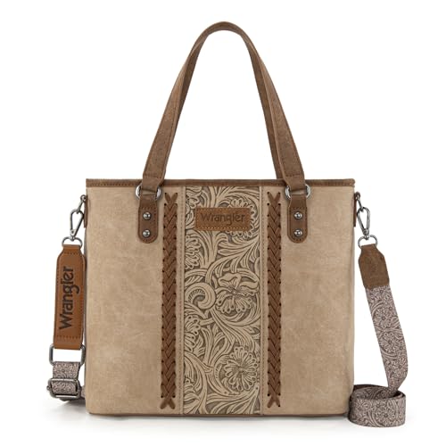 Image of Montana West X Wrangler Tote Bag for Women Western Purses with Detachable Strap Medium Satchel Handbags | with Crossbody Strap