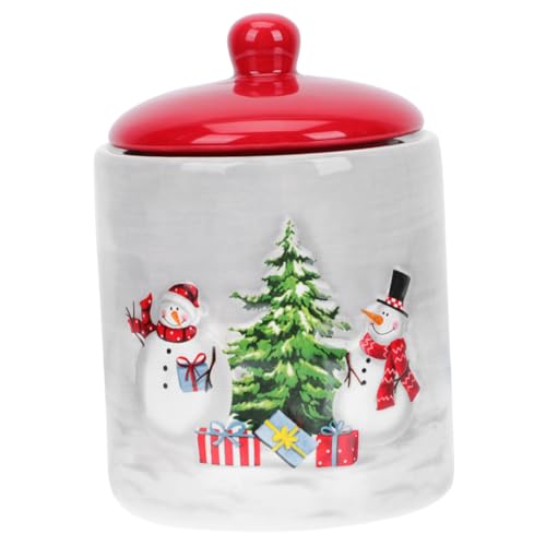 Hemobllo Tarro de Almacenamiento Sellado de Porcelana Recipiente para Infusiones Nueces y Cereales Caja para Alimentos Secos Uso Doméstico y Navideño Tapa Hermética