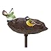 Produktbild Relaxdays Gusseisen Vogeltränke zum Stecken, mit Erdspieß, Gartendeko, Vogelfutterstelle, Wasserschale, 1 m hoch, braun