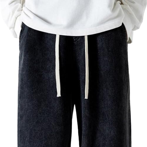 Men's Hip Hop Jean Joggers Cargo Baggy Denim Pants Straight Leg Jeans Casual Elastic Pants with Pockets4