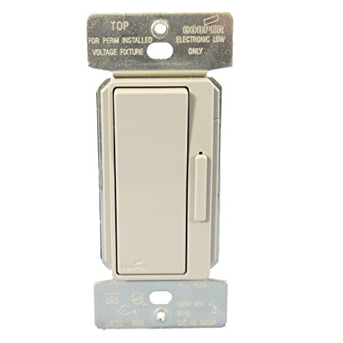 Cooper Wiring Devices DE06P-GY Devine Dimmer for Lighting with Electronic Low Voltage Transformer Only, 600W, Gray