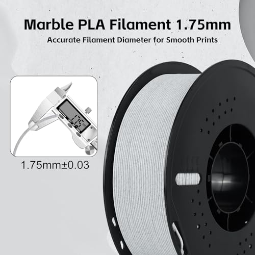 Image of Kingroon Marble PLA Filament 1.75mm, 1kg Spool (2.2lbs), Dimensional Accuracy + /- 0.03mm, Vibrant Color 3D Printer Filament, Fits for Most FDM 3D Printers