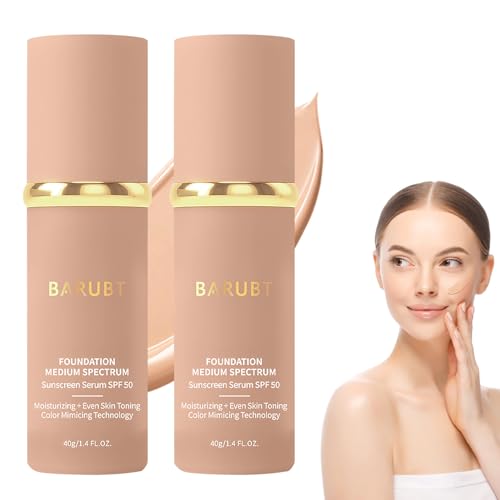 Foundation 4 in 1, Medium Full Coverage Concealer, Foundation Liquid with SPF 50+, Hydrating Concealer Makeup, Longwearing & Waterproof (2PCS)