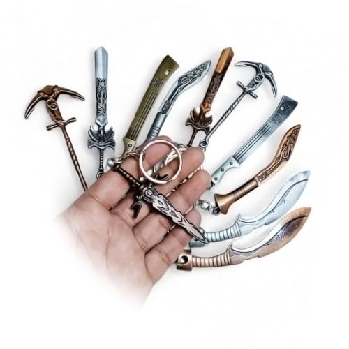 GULLI BULLI Metal Gun AXE or Hammer Keychain - Multicolour - Size 11 cm (Random Any 1 keychain)