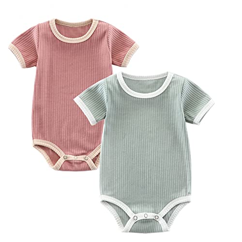 Image of Jimonda Baby Bodysuit, Baby Girls Boys Romper,Gender Neutral Baby Clothes, Organic Cotton,Pack of 2