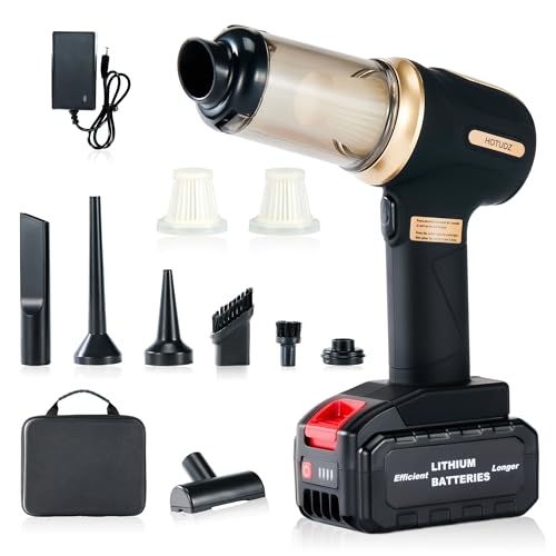 HOTUDZ Portable Cordless Car Vacuum Cleaner, 17.5KPa/25KPa Powerful Handheld Rechargeable Mini Vacuum for Seats, Floor Mats, Pet Hair & Crevices