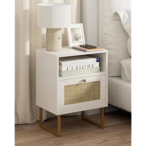 HEYZOEY Modern Boho Rattan Bedside Table Cover