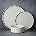 Famiware Nebula Plates and Bowls Set for 4, 16 Pieces Dinnerware Sets, 8.75