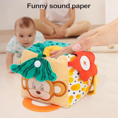 Dopsyesn Baby Rattles 0-6 Mois, Baby Activity Cube - Toys sensoriels de bébé en Cube occupé avec hochets - Toddler Travel Toys, balles sensorielles pour Les, la Famille, Les Amis, la Maison, – Image 4