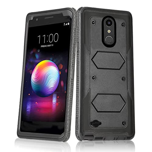 Asuwish Phone Case for LG K30 2018/Premier Pro LTE/Phoenix Plus/Harmony 2/K10/K11/Xpression Cover Hybrid Shockproof Proof Full Body Heavy Duty Cell Accessories LGK30 K 30 30K LMX410 Women Men Black