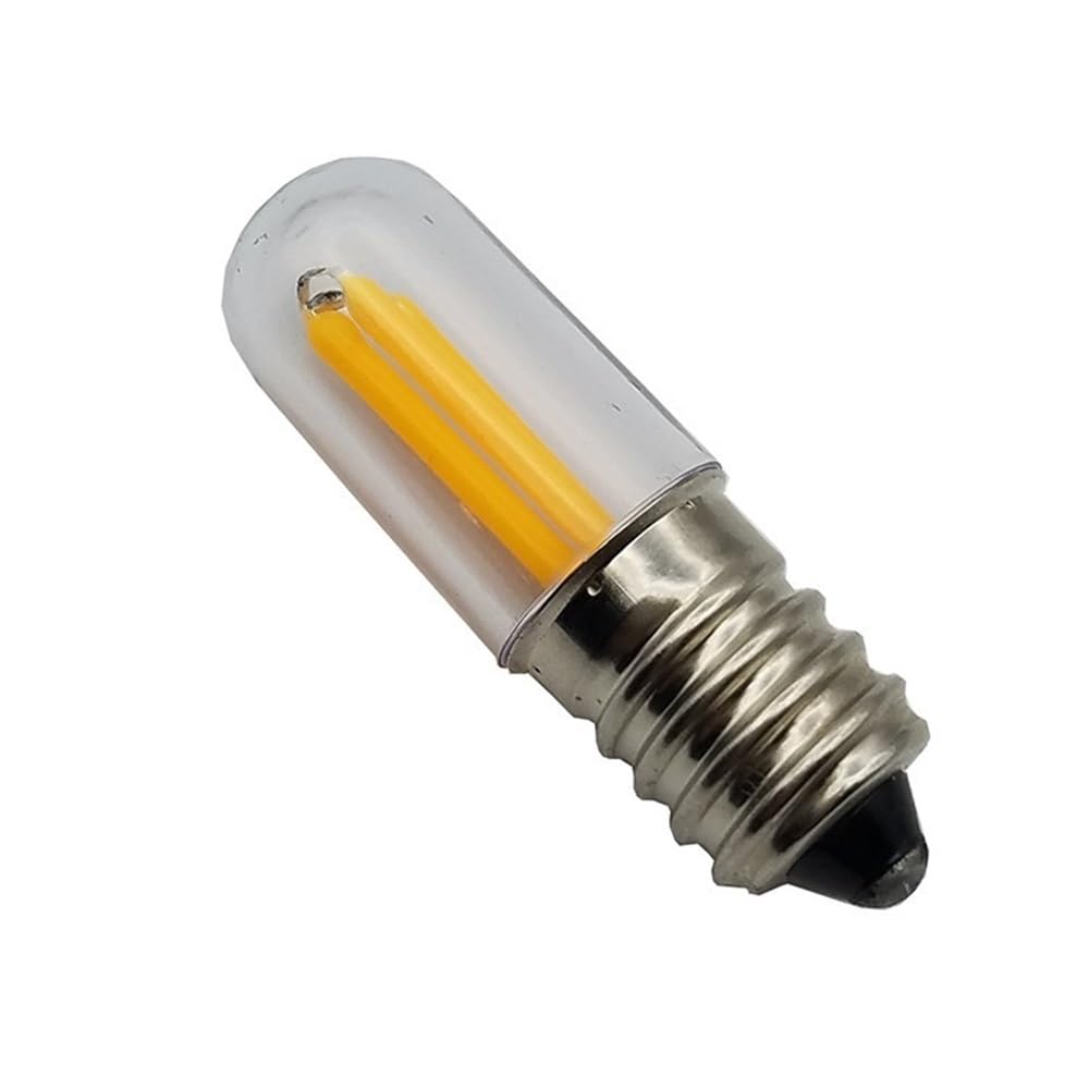 Fengyan Żarówki Domowe, Opakowanie 20 sztuk, żarówka LED T15 12V E12/E14 2W Mini lampka nocna LED do lodówki, wskaźnik świetlny(2200K Yellow,E12)