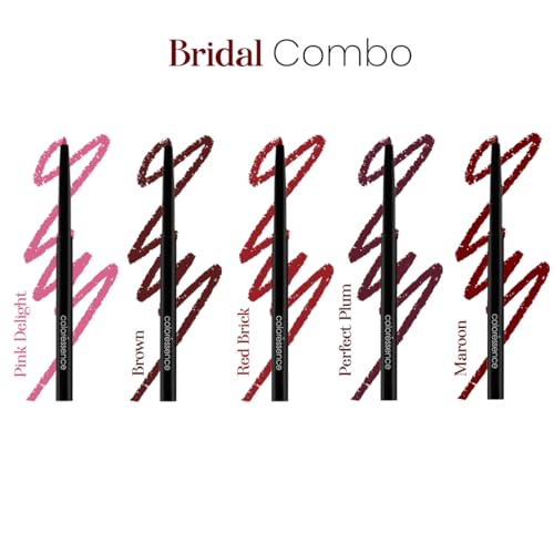 Image of Coloressence Pout Perfect Matte Lip Liner Combo Set of 5 Shades (Bridal Combo) | Long Lasting | Lightweight | Highly Pigmented | Non-Drying Formula | Waterproof