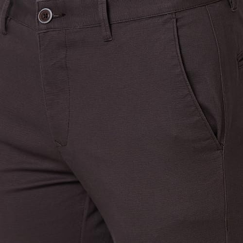 Image of Parx Men's Cotton Blend Solid Pattern Low Rise Tapered Fit Flat Front Casual Trouser