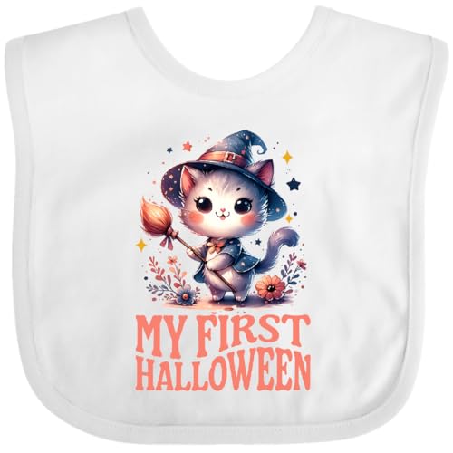 inktastic Babys First Halloween Witch Cat Baby Bib
