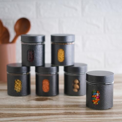 Femora Kitchen Storage Jars Carbon Steel Body With See Through Window Jar, 700 Ml, Pack Of 6, Grey (B0CKTGKDFG) Amazon Price History, Amazon Price Tracker