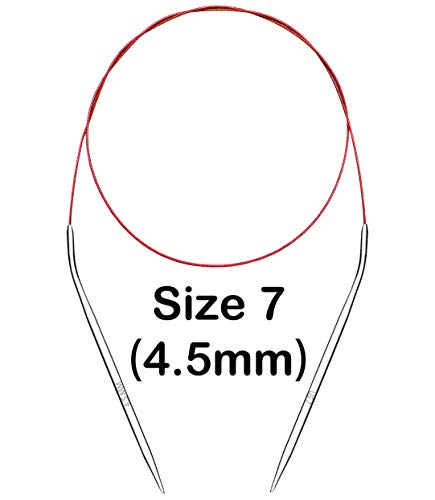 Image of Size 7 Circular Knitting Needles 40 Inch Metal Large Round Needles for Magic Loop Blankets Sweaters Scarves Stainless Steel 100 cm 4.5 mm, for Beginners & Knitters