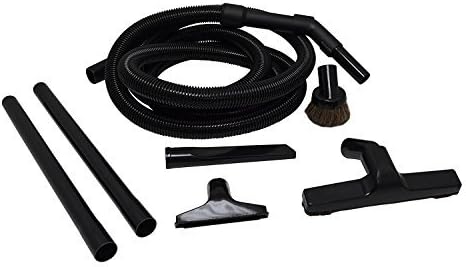 Black 7-Piece Vacuum Cleaner Attachment Kit with 12-Foot Hose