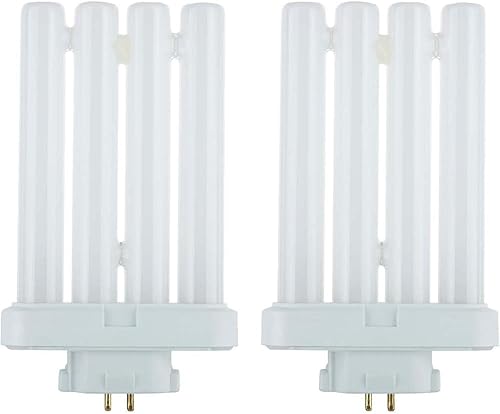 Sunlite 40531 FML2765K2PK Lámpara fluorescente compacta enchufable de cuatro tubos, FML 4 pines, 27 vatios, 1500 lúmenes, luz diurna 6500K, base de