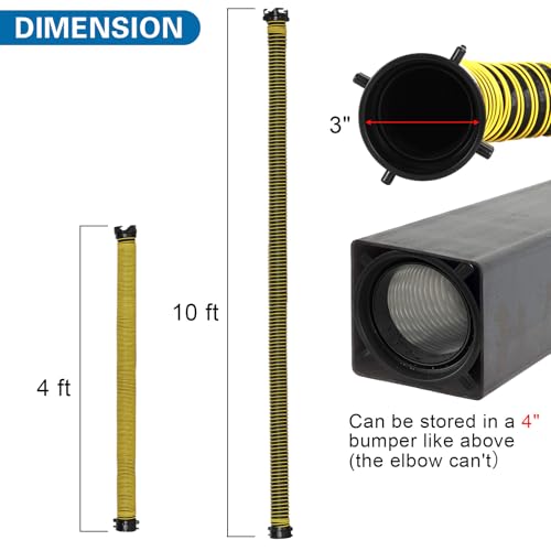 Image of 10FT RV Sewer Hose with Bayonet Fittings and 4-in-1 Adapter Elbow | EXTREME Heavy Duty 24 Mil, TPE Material, Abrasion Resistance and Crush Protection