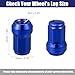 ACROPIX M12 x 1.25 Car Lug Nuts Cone Seat Closed End Bulge Acorn Hex Wheel Nut with Socket Key Blue - Pack of 20
