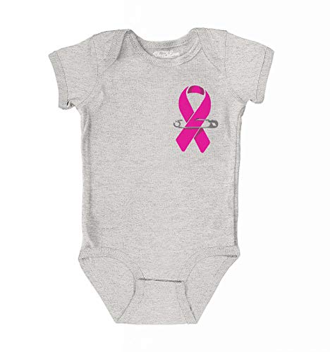 shop4ever® Pink Ribbon Pink Breast Cancer Awareness Baby Bodysuit Cotton Romper