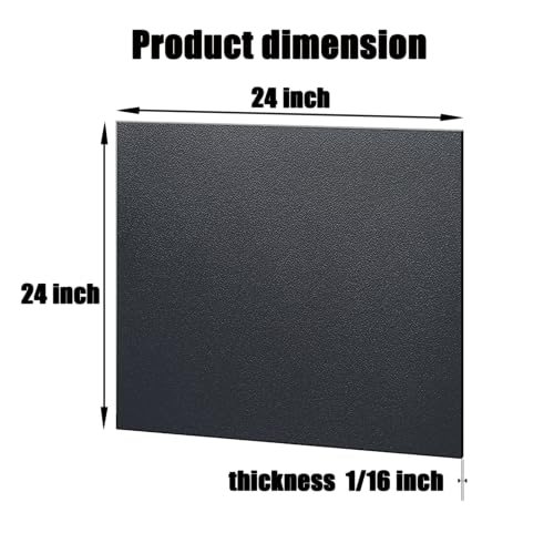 Image of ABS Plastic Sheet 1 /16 Inch Thick 24 inch x 24 inch (4-Pack),Two-Sided Heat Moldable Panel (Thermoplastic Textured Front & Smooth Back), Black Thermoform Board Great for DIY Projects, Decor, Handcrafts