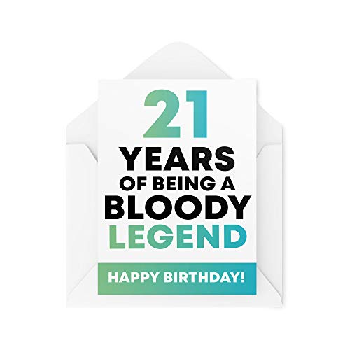 Tarjeta de felicitación de cumpleaños para 21 cumpleaños con texto en inglés "Him Her Grandparents Mum Dad Brother Sister" CBH199