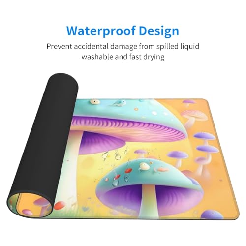Tapis de souris en caoutchouc antidérapant grand format champignon fantastique durable - 3