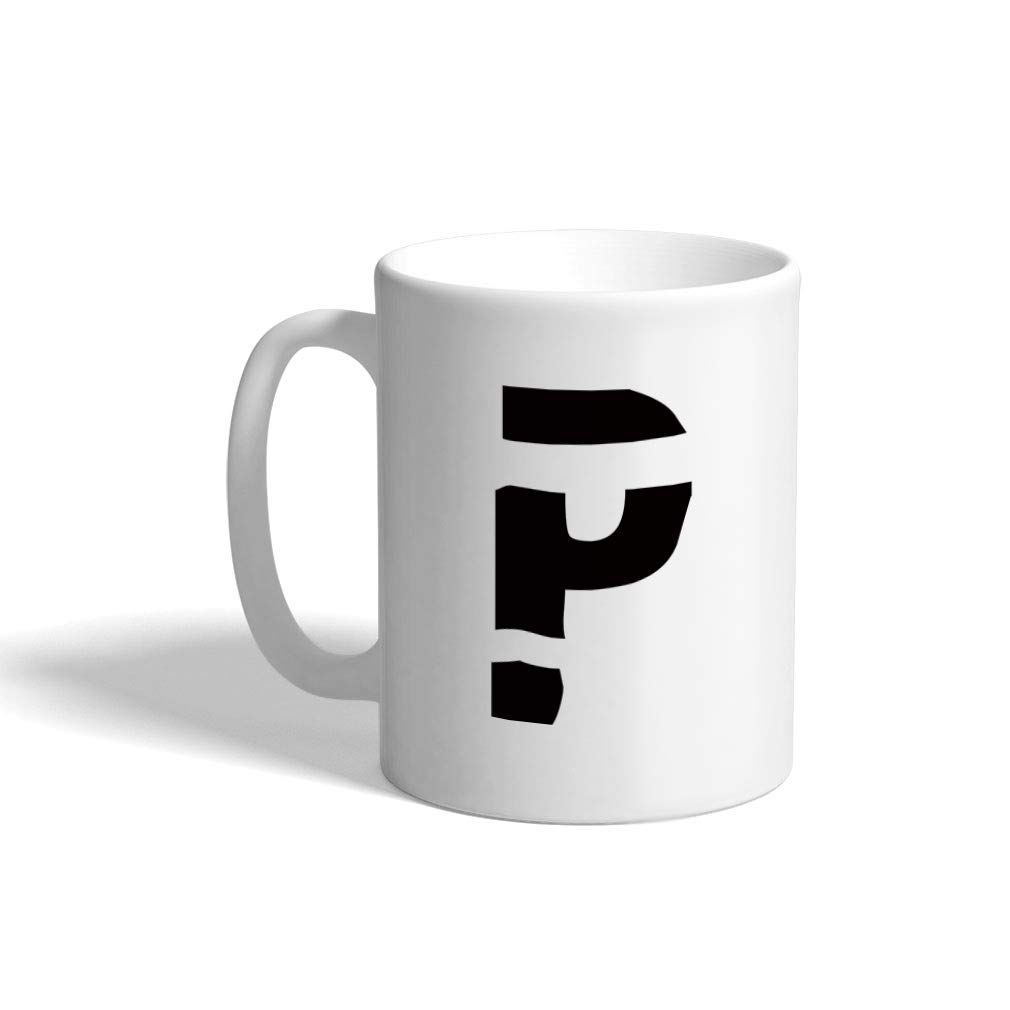 Custom Funny Coffee Mug Coffee Cup"P" Jailbird Initial Monogram Letter P White Ceramic Tea Cup 11 OZ Design Only