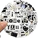 Aesthetic Stickers Black and White Sticker Pack 60PCS, Y2K Sticker for Laptop Decals Eikecy Vinyl Waterproof Retro Vintage Stickers for Adults Teens