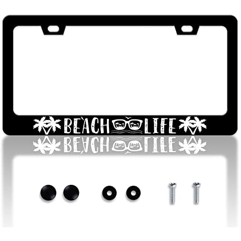 Beach Life License Plate Frame Cover