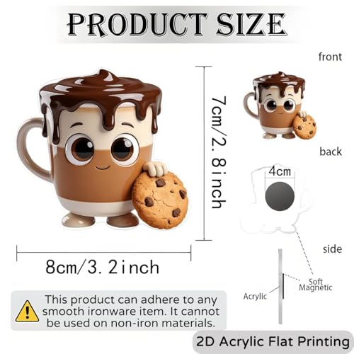 Imán decorativo de taza de café para refrigerador miniatura 6