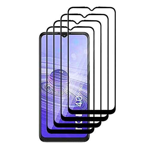 GMUJIAO [4 Pack Compatible con TCL 40R para Protector de Pantalla,Protector de Pantalla HD,Vidrio Cristal Templado[Antiarañazos]-Negro