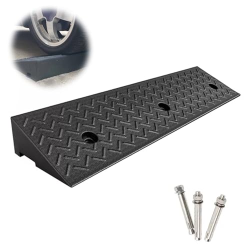 Rampa de goma para bordillo con altura de 1.2 pulgadas, negra miniatura 1