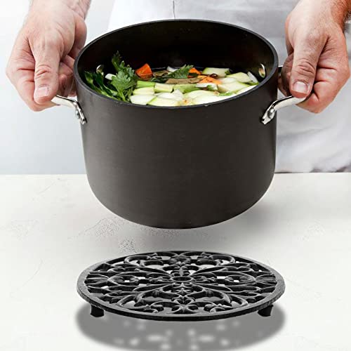 Sumnacon ULSMC00861 2Pcs Oval Cast Iron Trivet thumb #1
