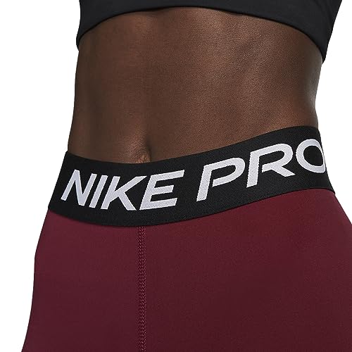 Nike Pro Women's 3" Shorts (Large, Dark Beetroot/Black/White)4