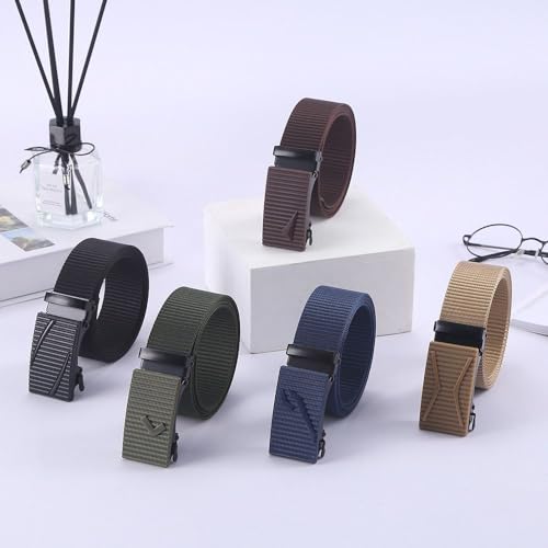 Canvas Strap Golf Sports Trendy Business Casual Weave Waist Band Luxury Nylon Belt(black)2