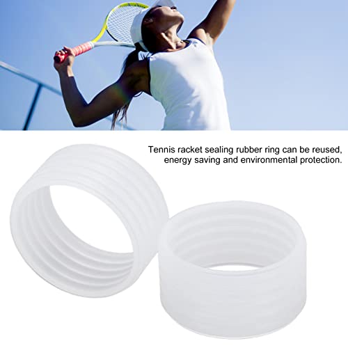 BORDSTRACT Tennis Racket Handle Ring, 2PCS Silicone Sweat Absorption Tennis Overgrip Fixing Ring for Racquetball Badminton Squash Baseball Bat Handle(Transparent)