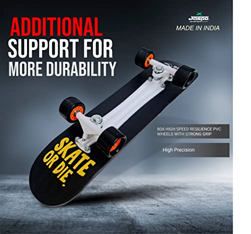 Buy Jaspo Black Duck Fibre Skateboard - 26X6.5 Inch, Fully Assembled for All Ages (Gunshot) - Fiber Online at Low Prices in India - Image 6