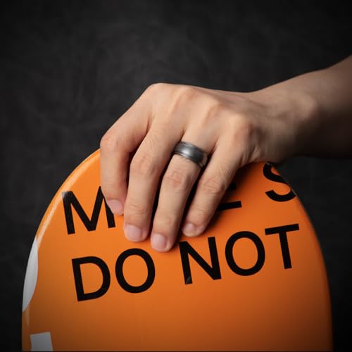 Image of Egnaro Men's Silicone Wedding Rings: Classic Black Step Edge Rubber band 10mm Wide 2.5mm Thick- Hypoallergenic for Gym /Outdoor /Gift(1 /4 /7 Variety Pack with Half Size)