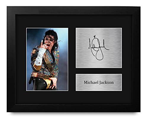 HWC Trading USL Framed Michael Jackson Gifts Printed Signed Autograph Picture for Music Memorabilia...