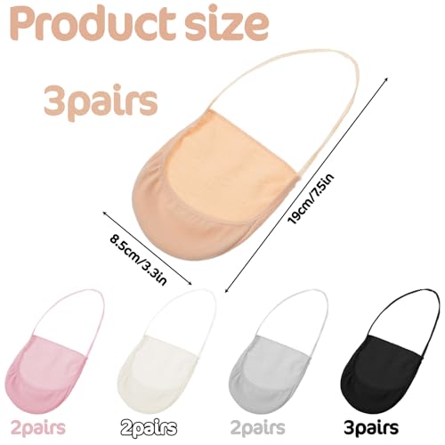 12 Pairs Half Socks for Women Mules Invisible Mule Socks Seamless Non-Slip Toe Peds for High Heels, Mules (Skin Color, Black, White, Gray, Pink)2