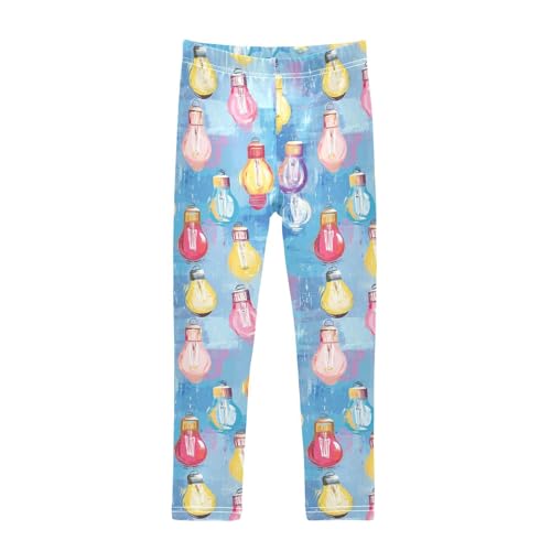 Colorful Christmas Light Bulbs Kids Baby Girls Athletic Leggings Fashion Full Length Activewear Running