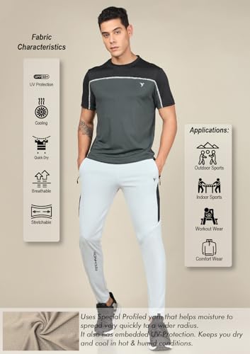 Image of TECHNOSPORT Men's Polyester Slim Fit Active T-Shirt - (MTP706 P) Pack of 1