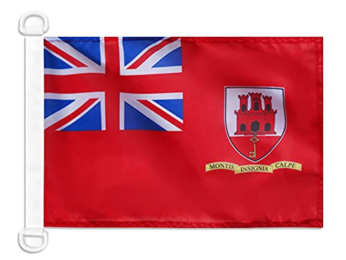 AZ FLAG - Gibraltar Civil Ensign Nautical Flag - 18'' x 12'' - For Outdoor and Boat - Gibraltarian merchant Banner Knitted Polyester with Two Plastic Rings - Vivid Colors - 12x18 in - 45x30 Cm — image 1
