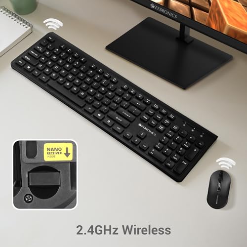 ZEBRONICS Companion 130 2.4GHz Wireless Keyboard & Mouse Combo, 105 Keys, 12 Integrated Multimedia Keys, 4 Button Mouse, Upto 1600 DPI, High... - Image 2